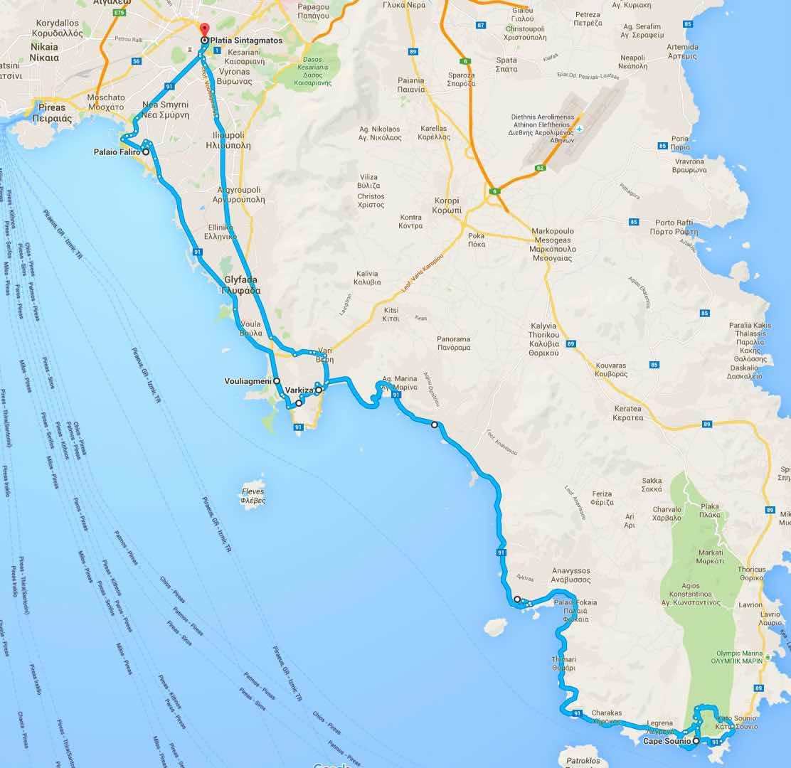 Sounion map